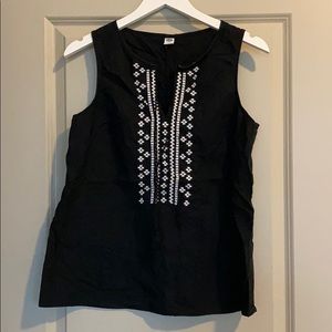 Black embroidered tank top